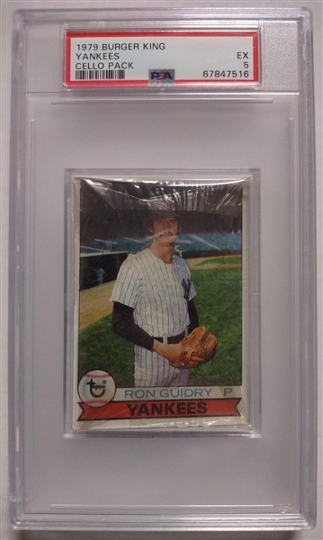 1979 Burger King Yankees Cello Pack PSA 5 (Ron Guidry on top)