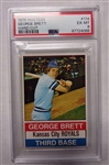 1976 Hostess Complete Set of 150 hand cut baseball cards with #114 George Brett PSA 6 (EX-MT) and #79 Nolan Ryan PSA 4 (VG-EX)