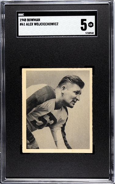 1948 Bowman Alex Wojciechowicz #61 SGC 5 HOF Rookie