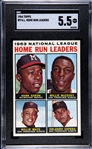 1964 Topps NL Home Run Leaders Hank Aaron, Willie Mays SGC 5.5