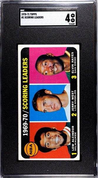 1970-71 Topps Basketball Scoring Leaders #1 Lew Alcindor SGC 4