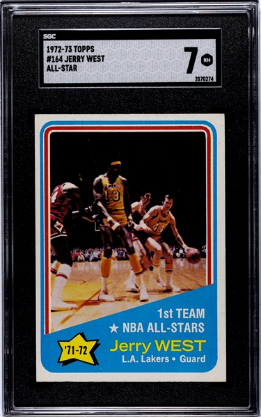 1972-73 Topps Basketball Jerry West #164 SGC 7 NM