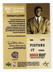 2003-04 Upper Deck Legends Earl Lloyd 2003 HOF Induction Inks #HOF-EL