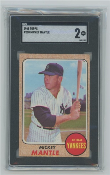 1968 Topps Mickey Mantle SGC 2