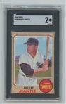1968 Topps Mickey Mantle SGC 2