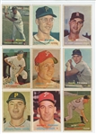 1957 Topps Starter Set 153/407 (37.6%) including HOF Hoyt Wilhelm, Minnie Minoso, and Red Schoendienst and 25 mid-series high numbers 266-350 (LOW GRADE)