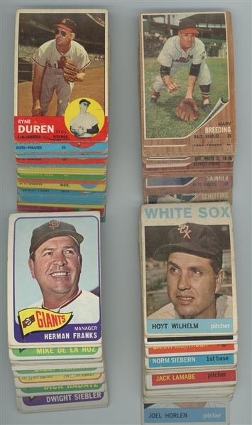 1962 1963 1964 1965 Topps Lot of 112  Low Grade Baseball Cards with HOF and high numbers