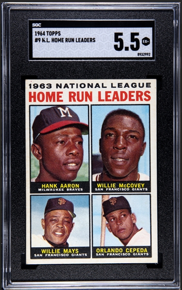 1964 Topps NL Home Run Leaders #9 SGC 5.5