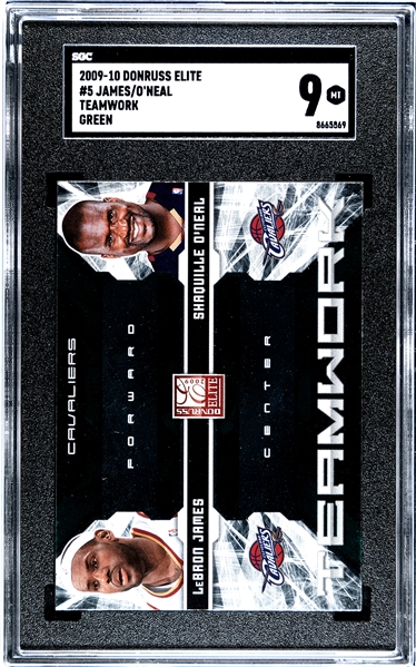 2009 Donruss Elite Teamwork Combos Green SGC 9 LeBron James/Shaquille ONeal #5