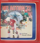 NFL Action '72 NFL 56 Page Stamp Album Complete with All Stamps (GREAT CONDITION)
