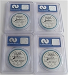 1963 Salada-Junket Lot of 7 PSA 8 Baseball Buttons: Leon Wagner, Norm Siebern, Rich Rollins, Jim Gentile, Milt Pappas, Jim Kaat, Ralph Terry