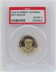 1910-12 Sweet Caporal Art Devlin Pin PSA 6