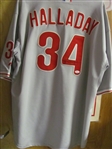 Roy Halladay Majestic Cool Base JSA Certified Autographed 2009 Philadelphia Phillies Road Baseball Jersey Size 54