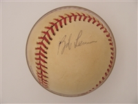 Ralph Kiner and Bob Lemon Autographed Hall of Fame Baseball JSA Certified