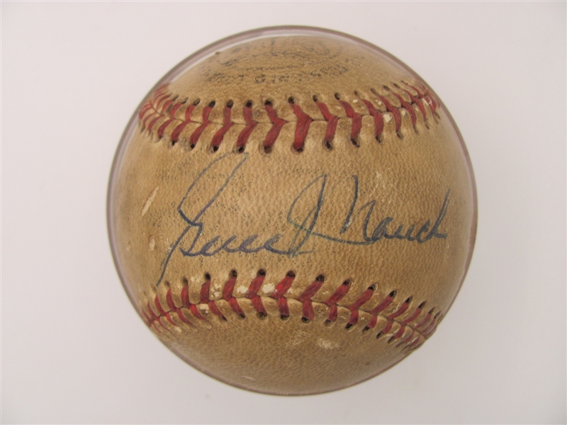 Robin Roberts and Gene Mauch Autographed Baseball JSA Certified