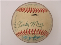 Warren Spahn and 23 other signatures on a Worth baseball JSA Full Letter Certified