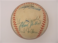 Warren Spahn and 23 other signatures on a Worth baseball JSA Full Letter Certified