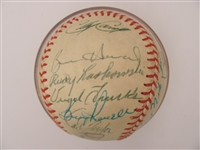 Warren Spahn and 23 other signatures on a Worth baseball JSA Full Letter Certified