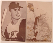 1963 Exhibits Stat Back Lot of 2: Sandy Koufax (LOW GRADE) and Bill Mazeroski (Mid-Grade)