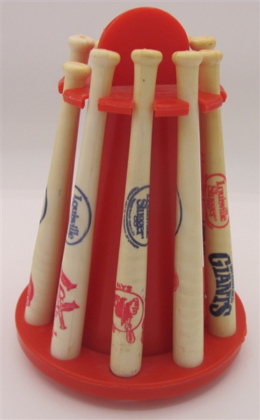 Vintage 190s Louisville Slugger Baseball Bat Rack - Coin Bank w/ Removable Bats National League