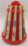 Vintage 190s Louisville Slugger Baseball Bat Rack - Coin Bank w/ Removable Bats National League
