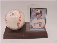 Cal Ripken Jr Signed Ball and Card Display