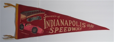 Antique 1950s Indianapolis 500 Speedway Wool Pennant Racing Car 29