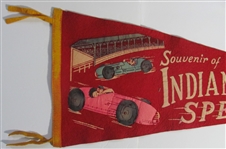 Antique 1950s Indianapolis 500 Speedway Wool Pennant Racing Car 29