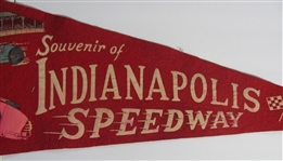 Antique 1950s Indianapolis 500 Speedway Wool Pennant Racing Car 29