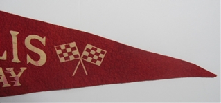 Antique 1950s Indianapolis 500 Speedway Wool Pennant Racing Car 29