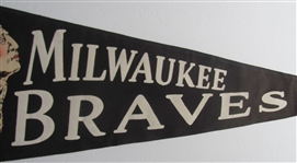 1950-60's Milwaukee Braves Pennant 30 Inches