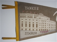 1950-60's New York Yankees Pennant Yankee Stadium 30 Inches