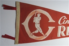 1950's Cincinnati Redlegs Pennant 30 Inches
