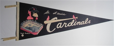1950-60's St. Louis Cardinals Pennant Busch Stadium 30 Inches