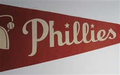 1950-60's Philadelphia Phillies Pennant 30 Inches