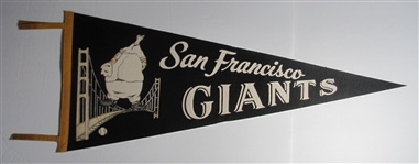 1950-60's San Francisco Giants Pennant Golden Gate Bridge 30 Inches