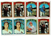 Lot of 1342 1972 Topps Baseball Cards including hi numbers