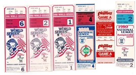 Lot of 32 Philadelphia Phillies Tickets 1976-2004 World Series and NLCS