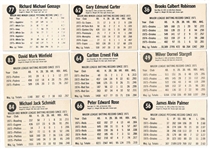 1976 Hostess Complete Set of 150 hand cut baseball cards with #114 George Brett PSA 6 (EX-MT) and #79 Nolan Ryan PSA 4 (VG-EX)