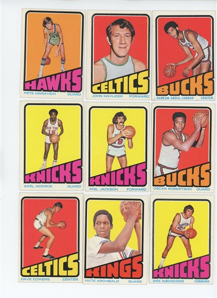Lot of 121 1972-73 Topps Basketball Cards w/ HOF