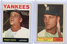 Lot of 2 Roger Maris Topps Baseball Cards 1961 & 1964 VG