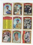 Lot of 255 Assorted 1972 Topps Baseball Cards w/ HOF