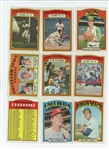 Lot of 255 Assorted 1972 Topps Baseball Cards w/ HOF