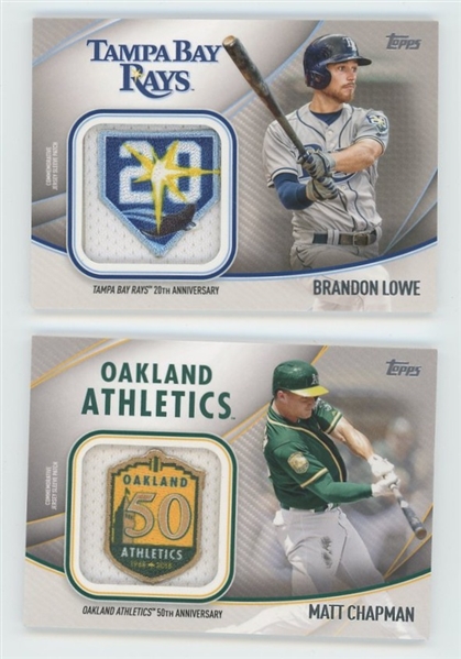 Lot of 2 2020 Topps Series Two Jumbo Jersey Sleeve Patch Cards