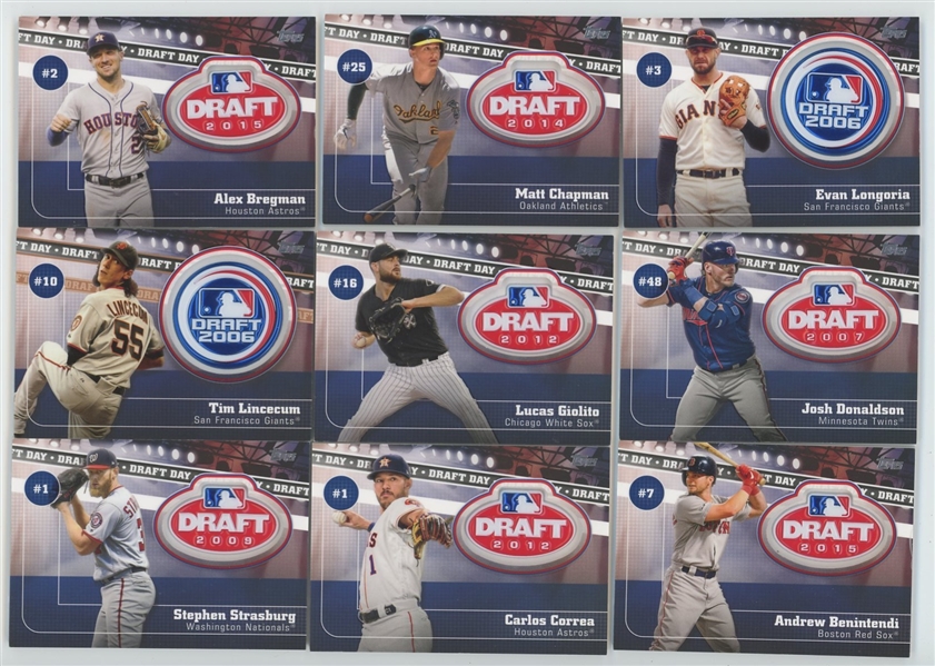 Lot of 9 2020 Topps Series Two Draft Day Medallion Cards