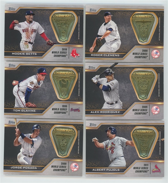 Lot of 12 2021 Topps Commemorative World Series Ring Relic Cards