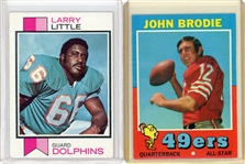 1971 Topps John Brodie #100 & 1973 Topps Larry Little #440