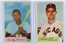 1954 Bowman 2 Card Lot Billy Pierce, Mickey Vernon