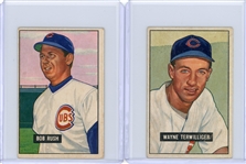 1951 Bowman 2 Card Lot Wayne Terwilliger & Bob Rush