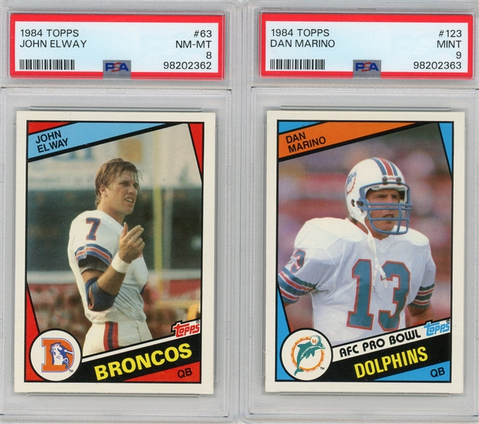 1984 Topps Football Complete set with John Elway PSA 8 and Dan Marino PSA 9